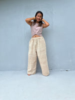 Tala Wide Leg Cotton Pants in Beige-VC-11-40-Mala Handworks