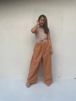 Tala Wide Leg Cotton Pants in Brown-VC-8-40-Mala Handworks