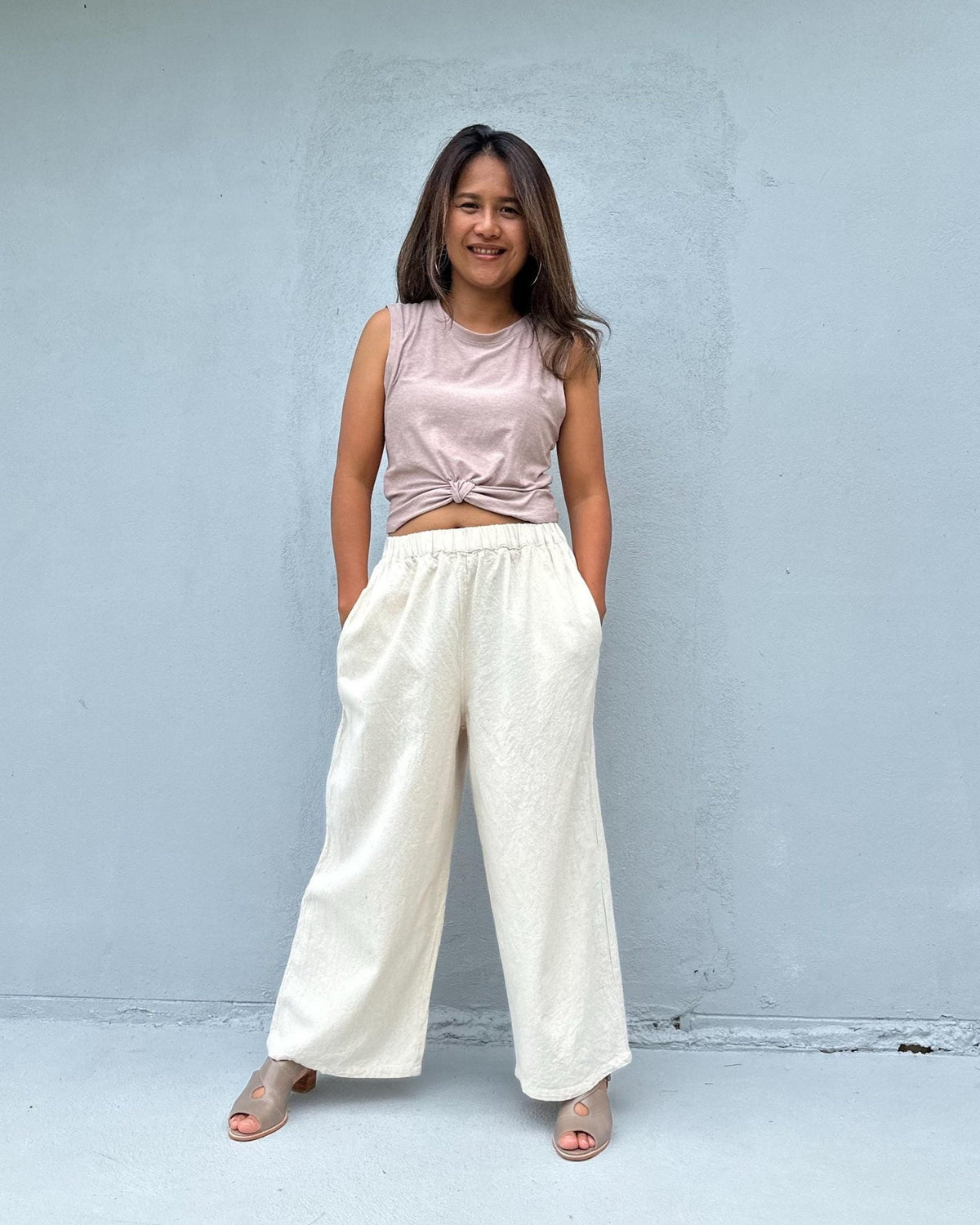 Tala Cream Pants front view