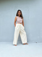 Tala Wide Leg Cotton Pants in Cream-VC-12-36-Mala Handworks