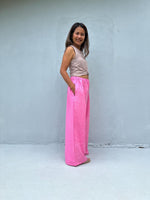 Tala Wide Leg Cotton Pants in Fuchsia-VC-14-40-Mala Handworks