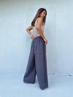 Tala Wide Leg Cotton Pants in Gray-VC-10-40-Mala Handworks