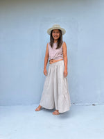 Tala Wide Leg Cotton Pants in Tan-VC-23-36-Mala Handworks