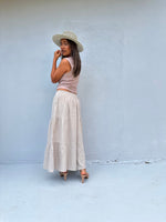 Tala Wide Leg Cotton Pants in Tan-VC-23-36-Mala Handworks