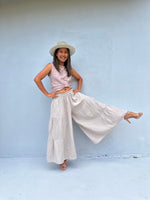 Tala Wide Leg Cotton Pants in Tan-VC-23-36-Mala Handworks
