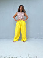 Tala Wide Leg Cotton Pants in Yellow-VC-2-40-Mala Handworks