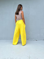 Tala Wide Leg Cotton Pants in Yellow-VC-2-40-Mala Handworks