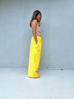 Tala Wide Leg Cotton Pants in Yellow-VC-2-40-Mala Handworks