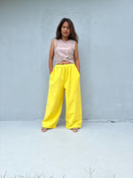 Tala Wide Leg Cotton Pants in Yellow-VC-2-40-Mala Handworks