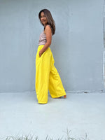 Tala Wide Leg Cotton Pants in Yellow-VC-2-40-Mala Handworks