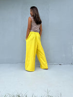Tala Wide Leg Cotton Pants in Yellow-VC-2-40-Mala Handworks