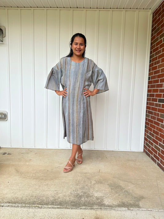 MALA handworks  Uma Hand Painted with Natural Dye Double Gauze Cotton Dress