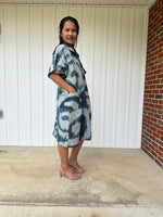 MALA handworks  Uma Hand Painted with Natural Dye Double Gauze Cotton Shirt Dress