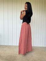 Vivian Wide-Leg Cotton Pants in Salmon-VV-2-Mala Handworks