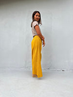Vivian Wide-Leg Cotton Pants in Turmeric-VV-11-Mala Handworks