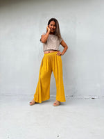 Vivian Wide-Leg Cotton Pants in Turmeric-VV-11-Mala Handworks