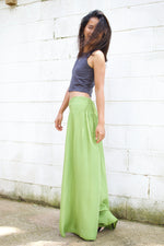 MALA handworks  Willow Slit Leg Pants in Lime Green