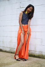 MALA handworks  Willow Slit Leg Pants in Orange