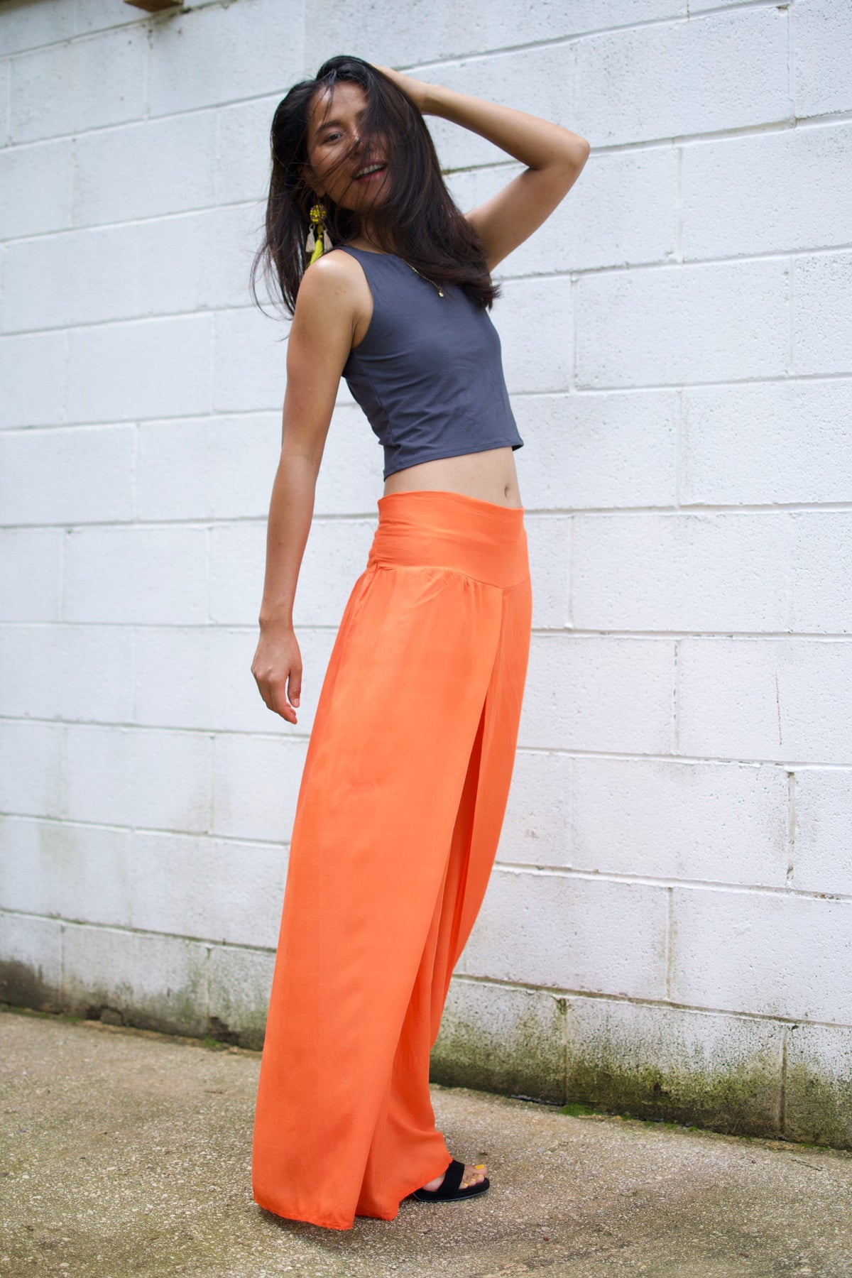 MALA handworks  Willow Slit Leg Pants in Orange