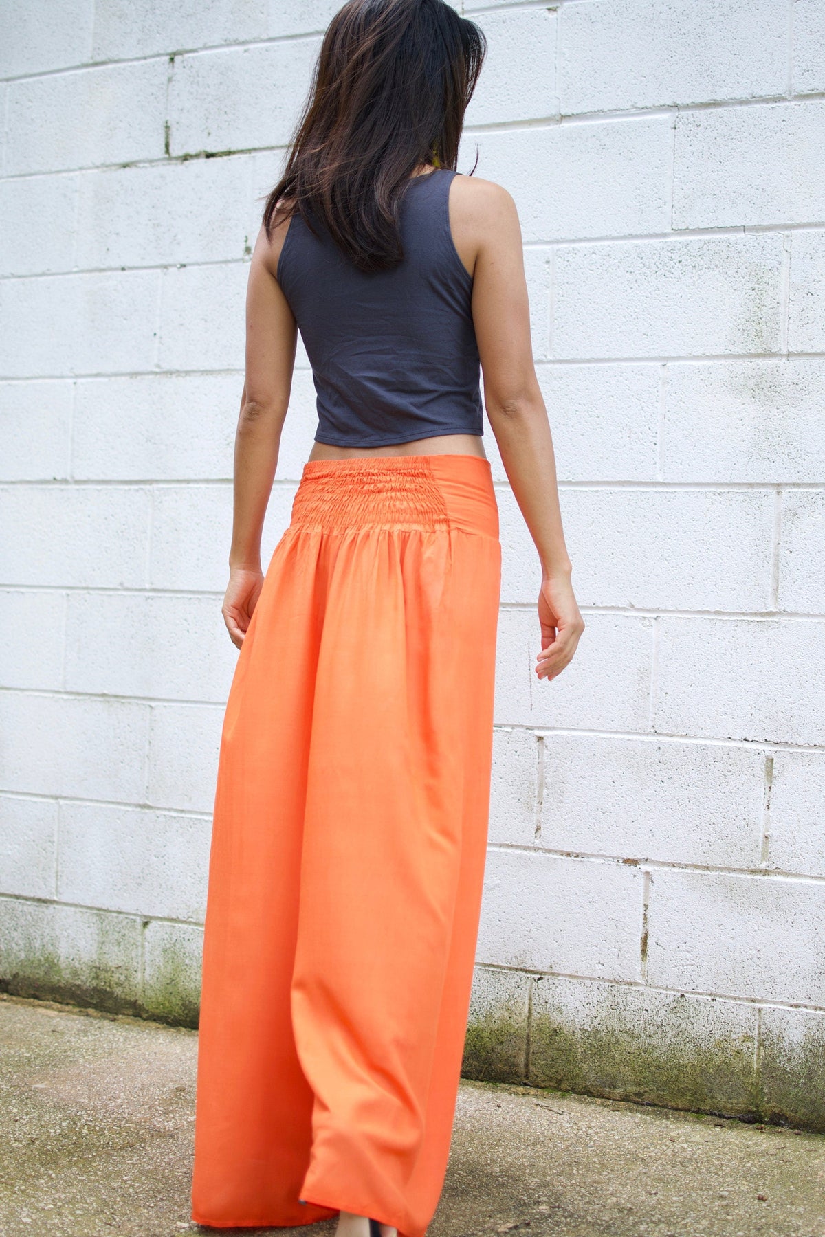 MALA handworks  Willow Slit Leg Pants in Orange