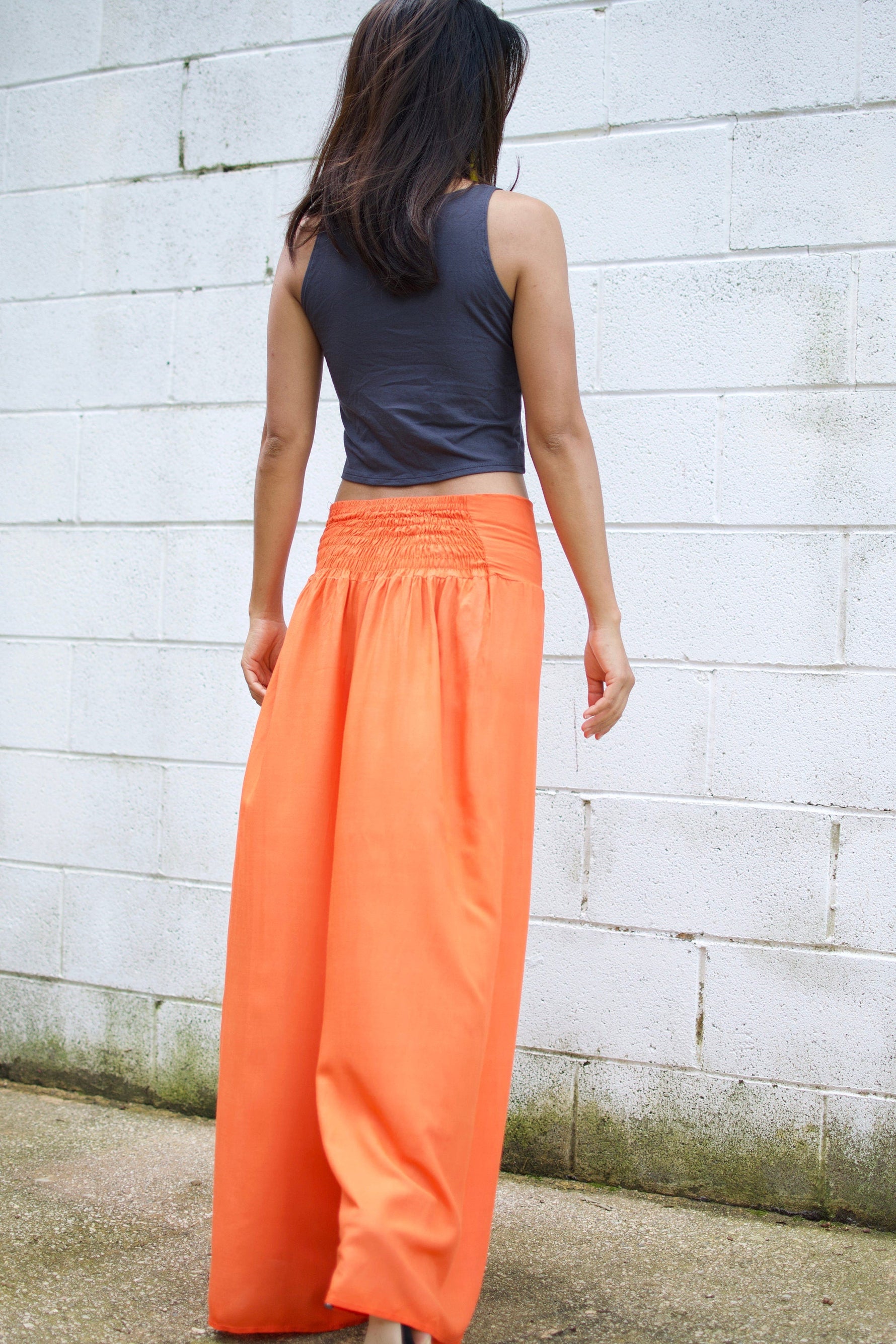 MALA handworks  Willow Slit Leg Pants in Orange