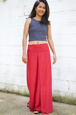 MALA handworks  Willow Slit Leg Pants in Red