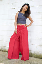 MALA handworks  Willow Slit Leg Pants in Red