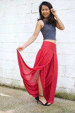 MALA handworks  Willow Slit Leg Pants in Red