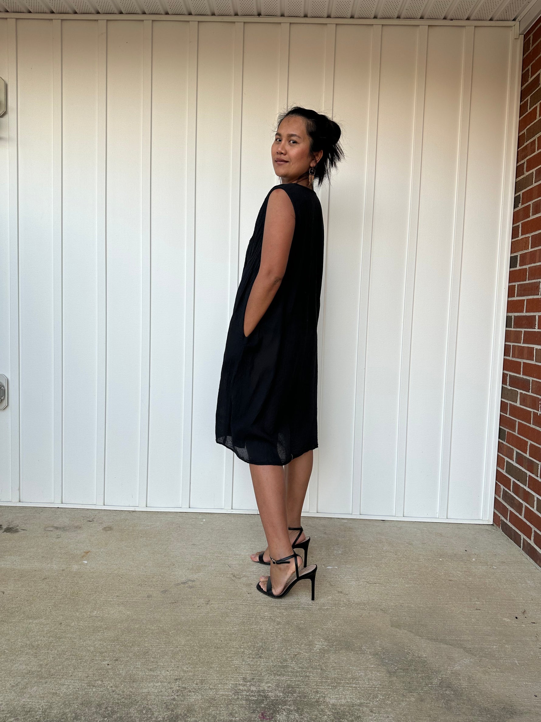 MALA handworks Wowwa Mini dress in Black and Hand Crochet