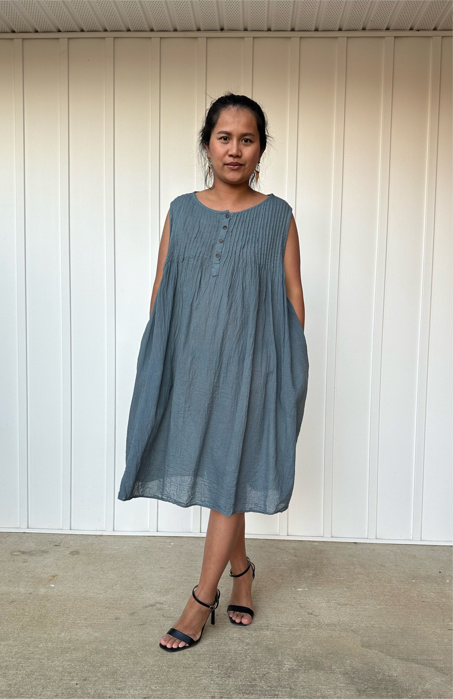 MALA handworks Wowwa Mini dress in Gray and Hand Crochet