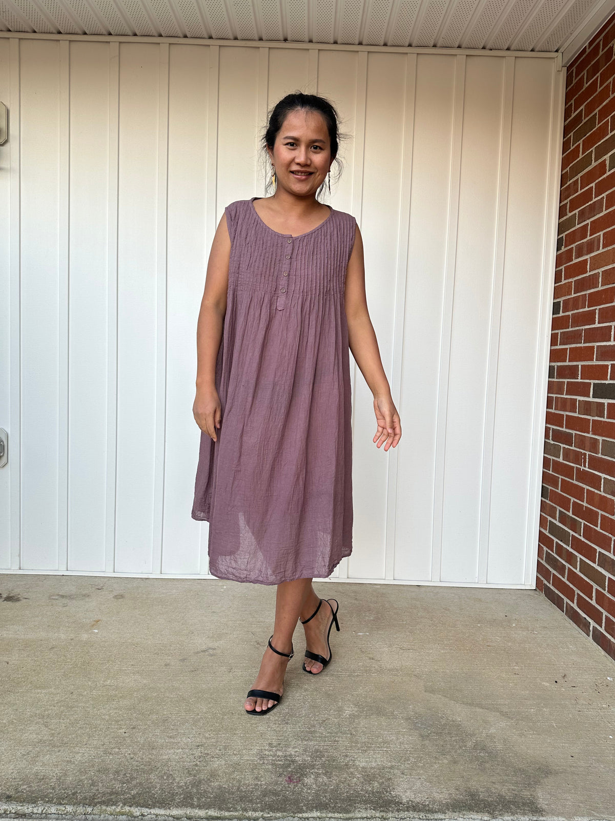 Wowwa Midi Dress in Lavender and Hand Crochet Wowwa Midi Dress in Lavender and Hand Crochet