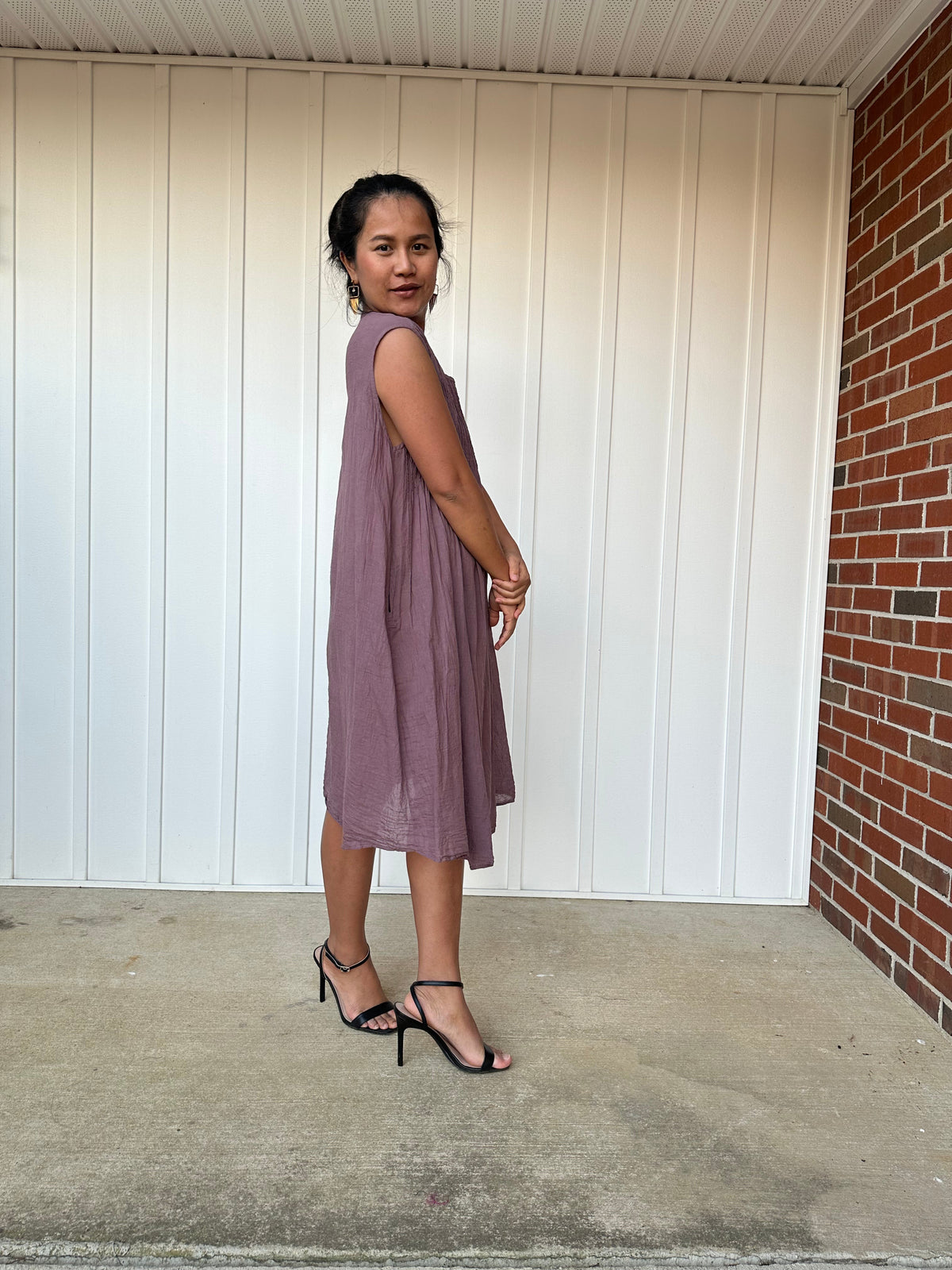 MALA handworks Wowwa Mini dress in Lavender and Hand Crochet