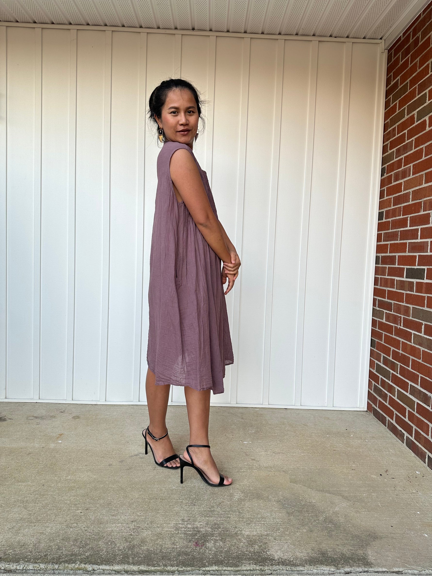 MALA handworks Wowwa Mini dress in Lavender and Hand Crochet
