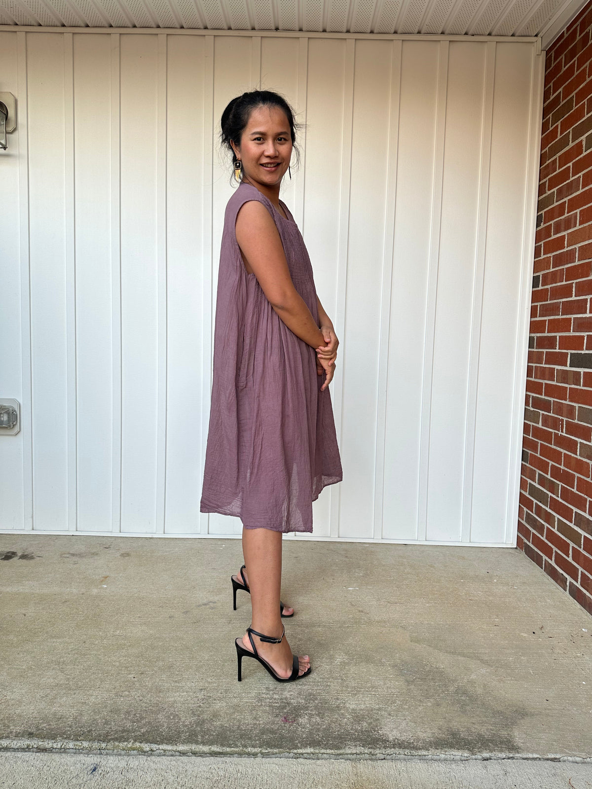MALA handworks Wowwa Mini dress in Lavender and Hand Crochet