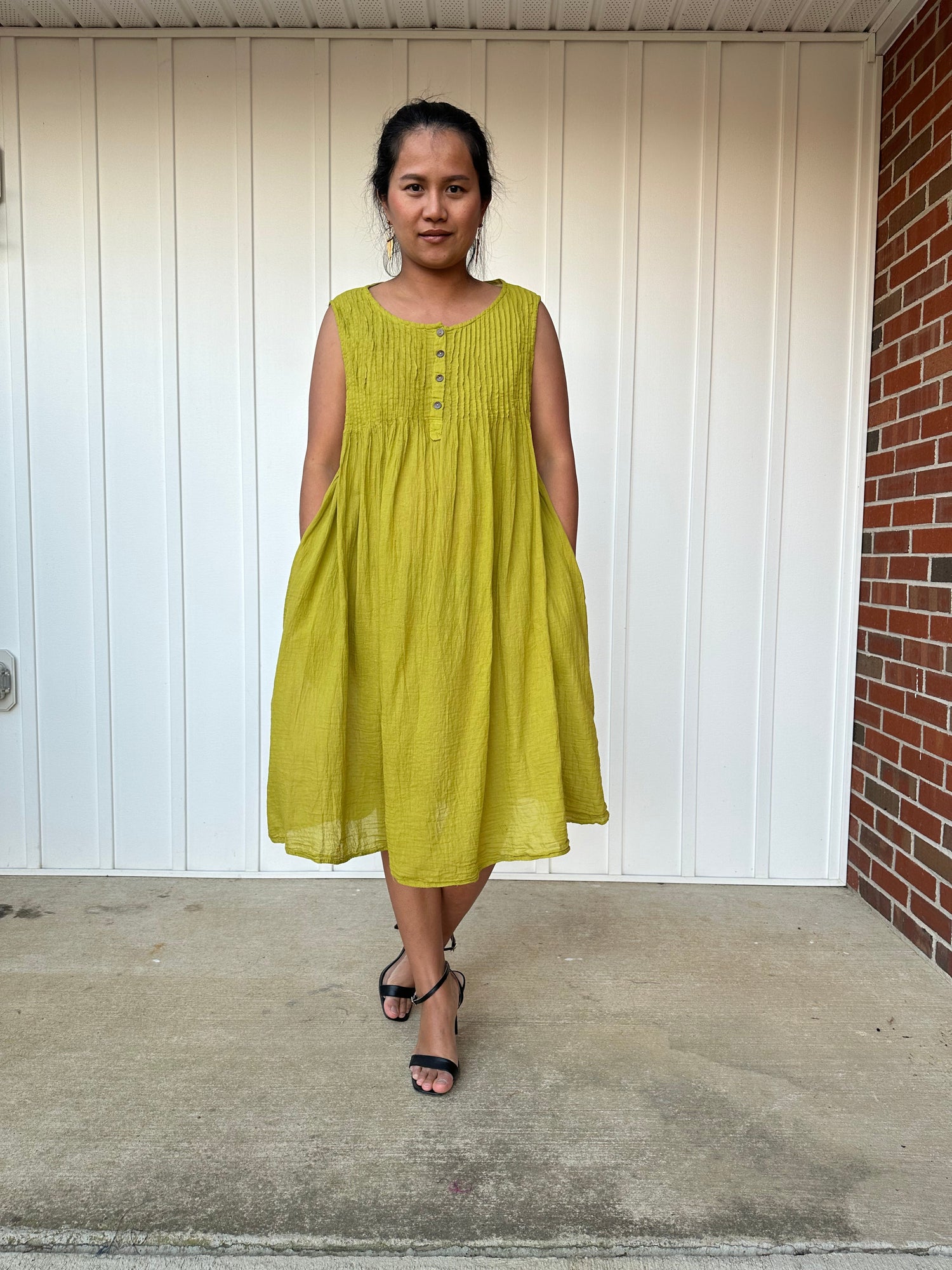 MALA handworks Wowwa Mini dress in Light Green and Hand Crochet