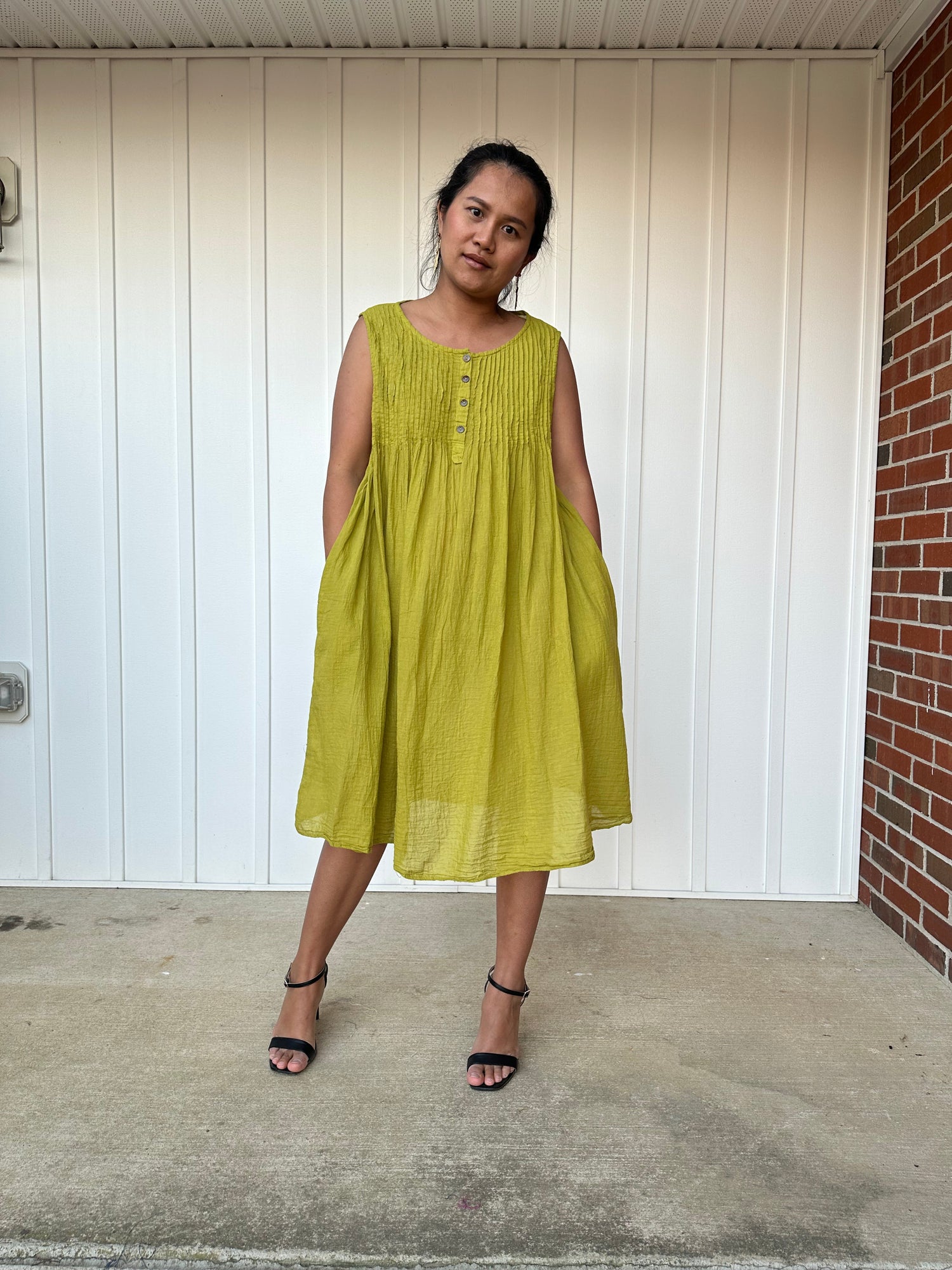 MALA handworks Wowwa Mini dress in Light Green and Hand Crochet