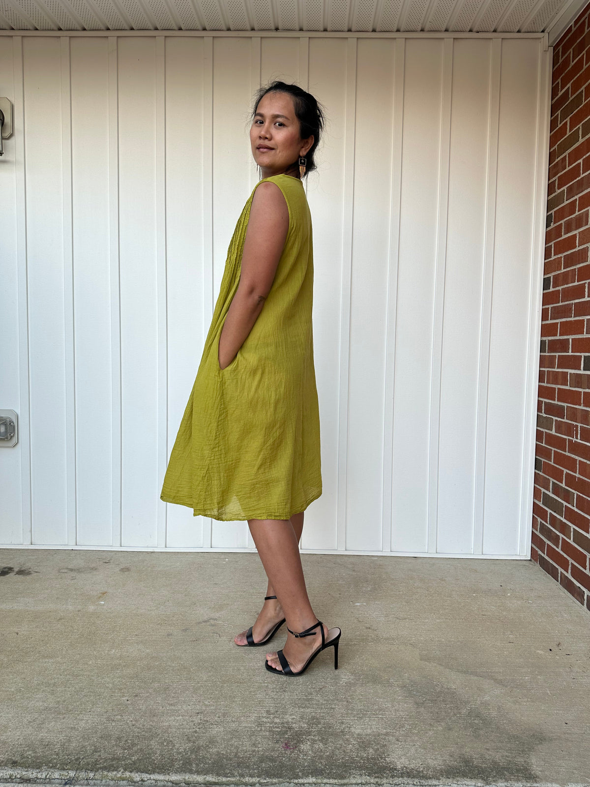 MALA handworks Wowwa Mini dress in Light Green and Hand Crochet