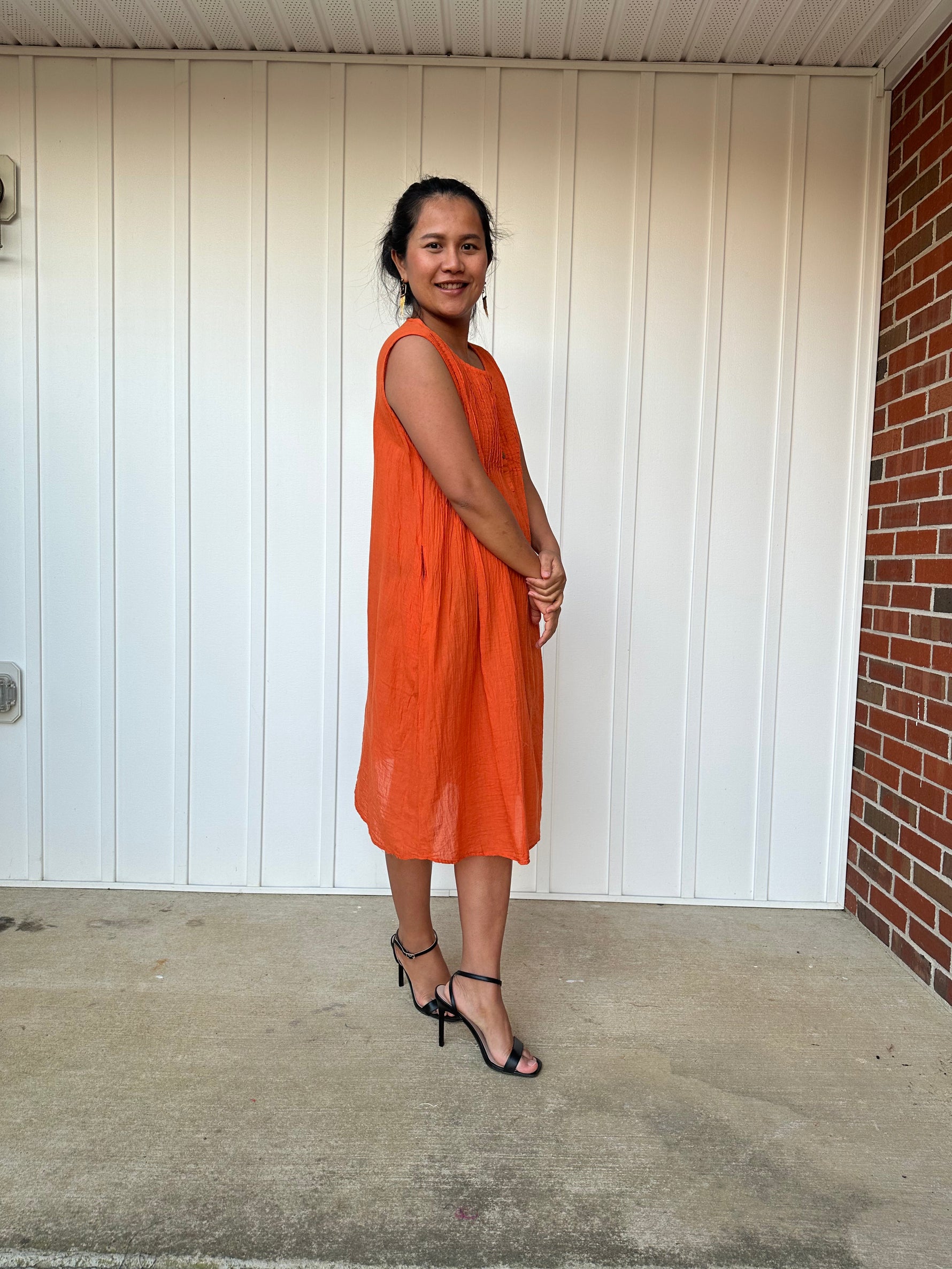 MALA handworks Wowwa Mini dress in Orange and Hand Crochet