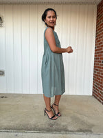MALA handworks Wowwa Mini dress in Sage Green and Hand Crochet