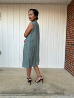 MALA handworks Wowwa Mini dress in Sage Green and Hand Crochet