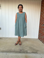 MALA handworks Wowwa Mini dress in Sage Green and Hand Crochet