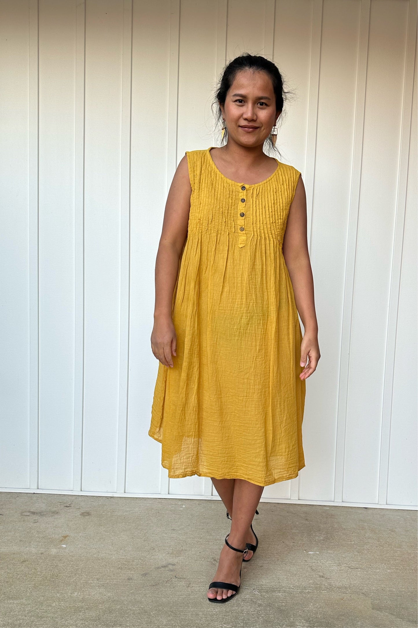 MALA handworks  Wowwa Mini dress in Yellow and Hand Crochet