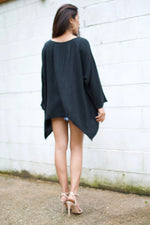 Xia Long Blouse in Black-X-6-Mala Handworks