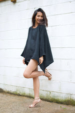 Xia Long Blouse in Black-X-6-Mala Handworks
