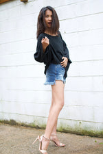 Xia Long Blouse in Black-X-6-Mala Handworks