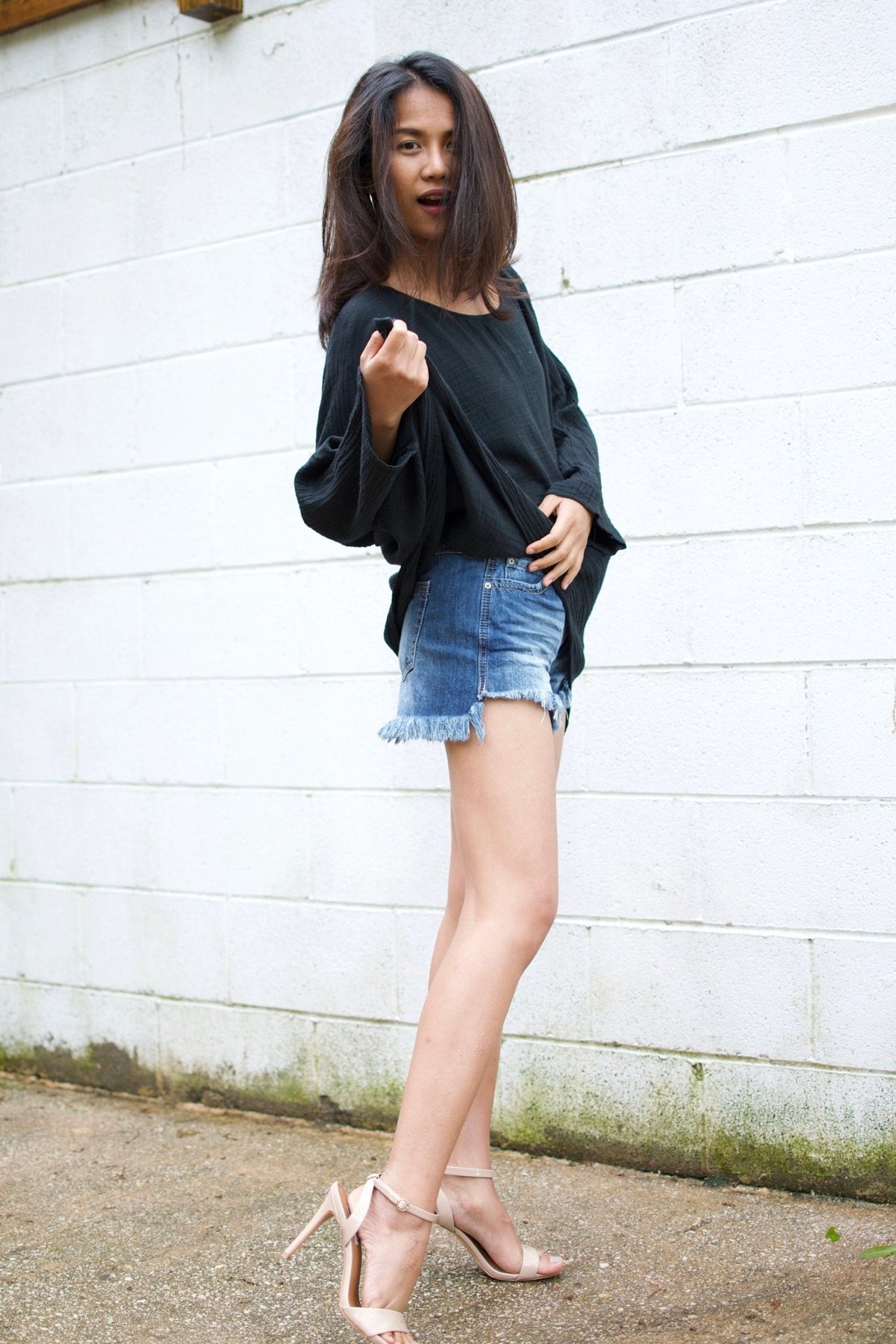 Xia Long Blouse in Black-X-6-Mala Handworks