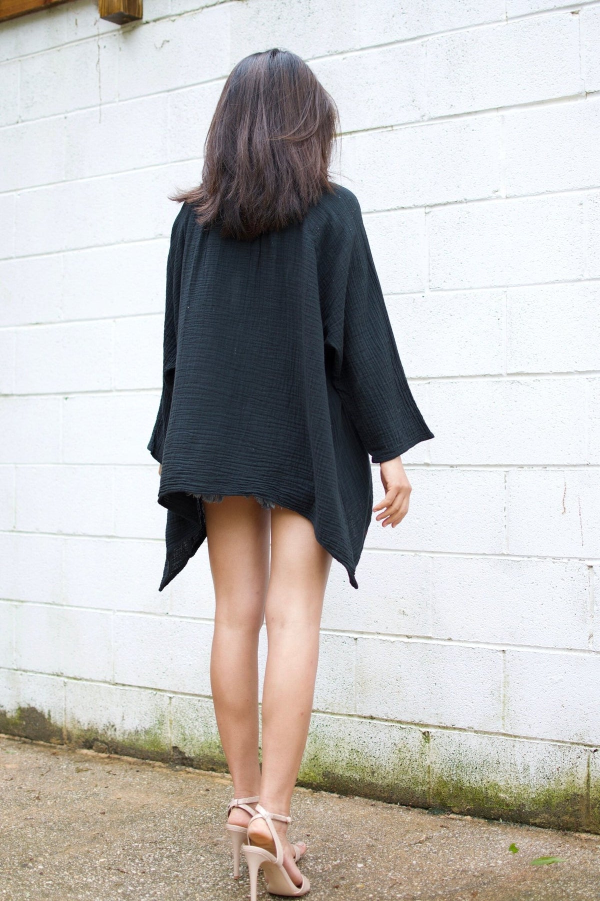 Xia Long Blouse in Black-X-6-Mala Handworks