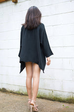 Xia Long Blouse in Black-X-6-Mala Handworks