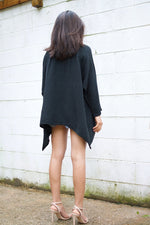 Xia Long Blouse in Black-X-6-Mala Handworks