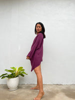 Xia Long Blouse in Eggplant-X-11-Mala Handworks